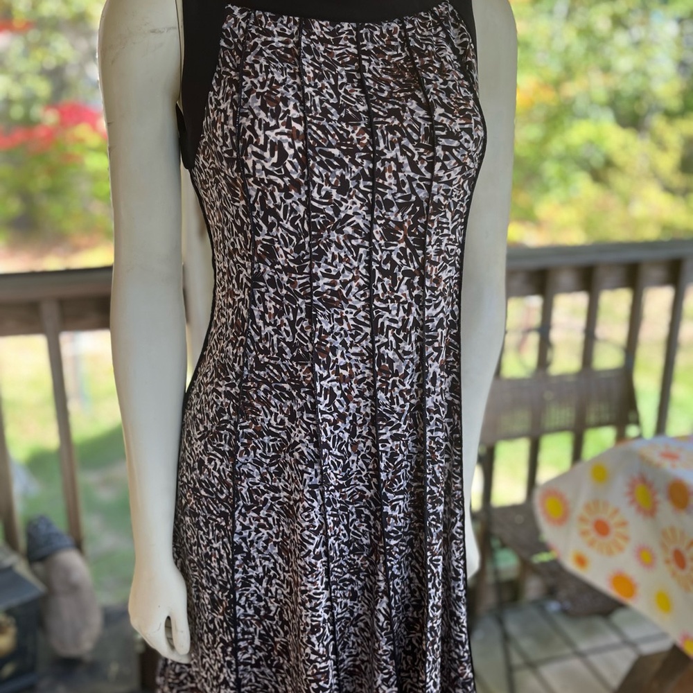 Perceptions Black and White Patterned Mini Dress